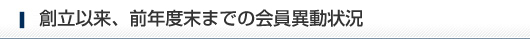 創立以来、前年度末までの会員異動状況